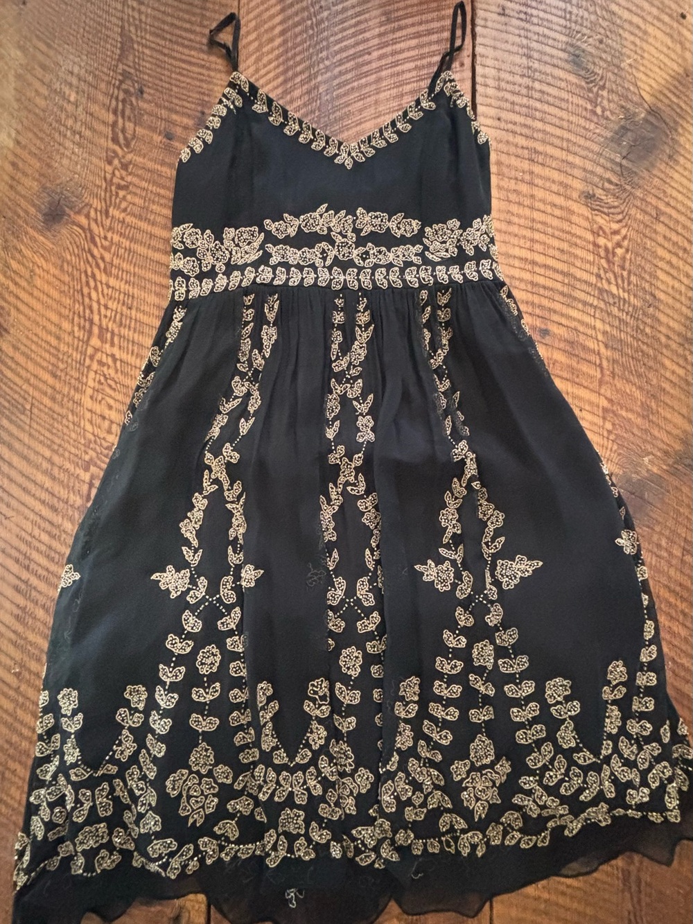Adrianna Papell Fairy Beaded Vintage Black Dress
